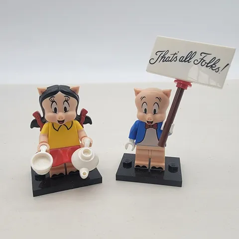 LEGO Porky Pig and Petunia Pig Looney Tunes Minifigure Lot Of 2