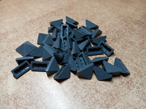 LEGO LOT OF 42 DARK BLUISH GRAY SLOPE 45° 2X1 TRIPLE ROOF TOP END