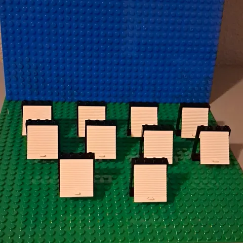 LEGO Window 1x4x4. In Black With White Shutter Door. Lot Of 10