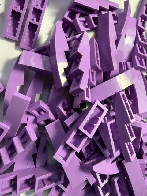 LEGO-NEW-#61678-MEDIUM LAVENDER-SLOPE CURVED 4 X 1 -10 PIECES