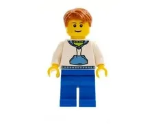 LEGO Town/City (twn099) WHITE HOODIE - MALE Minifigure From Set #5508 (2010)