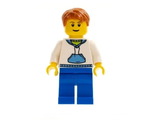 LEGO Town/City (twn099) WHITE HOODIE - MALE Minifigure From Set #5508 (2010)