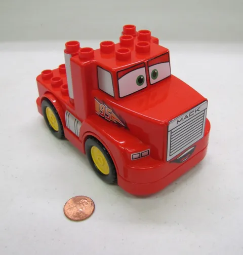 Lego Duplo Disney Pixar Cars Mack Semi Truck Cab On Grey Base 4X8 With Hitch #2