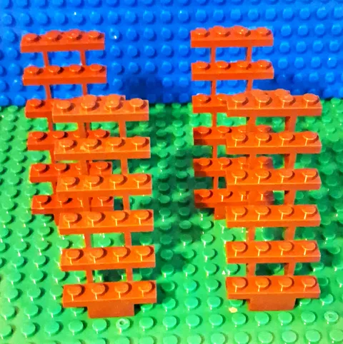 LEGO Stairs 7 x 4 x 6 Straight Open. Lot Of 4. In Reddish Brown
