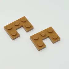 73831 LEGO Parts Plate 2x3 w/ 1x1 Cutout MEDIUM NOUGAT (2)