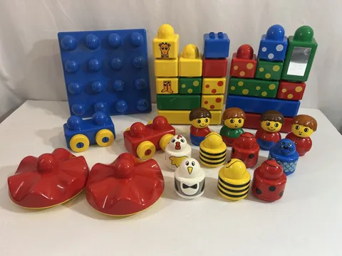 VTG Lego Duplo Primo Baby Toddler Rattle People Animals Blocks - Lot Of 35