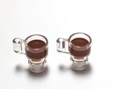 Lego - Minifigure Utensil - Lot of 2 - Trans Clear Cups, Mugs, Brown, Coffee Tea