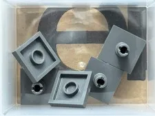 LEGO Parts - Dark Bluish Gray Tile, Modified 2 x 2 with Pin - No 2460 - QTY 5
