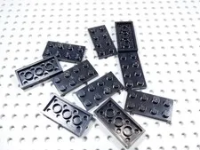 LEGO Lot of 10 Black 2x4 Plates BH
