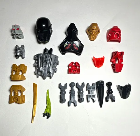 LEGO BIONICLE + Hero Factory + Star Wars Parts Lot Masks Armor Weapons