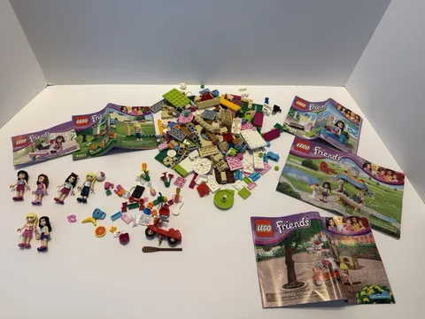 Lego Friends Lot Of Mixed Pieces 5 Sets 6 Minifigs 41092 41098 3931 41011 30102