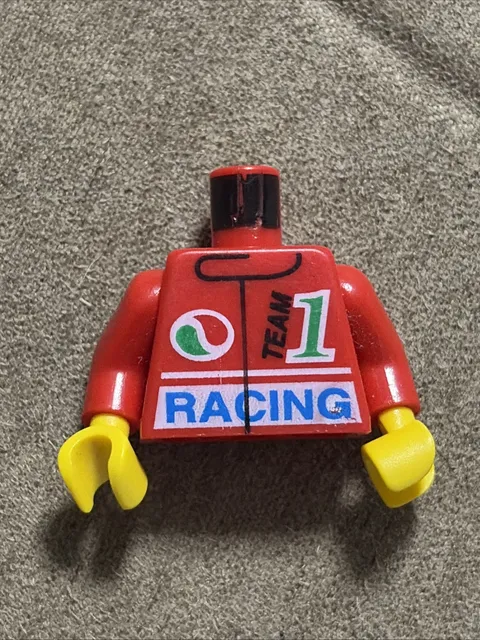 LEGO Minifigure Torso Red Racing Jacket Octan Logo with #1 Race Logo 1999
