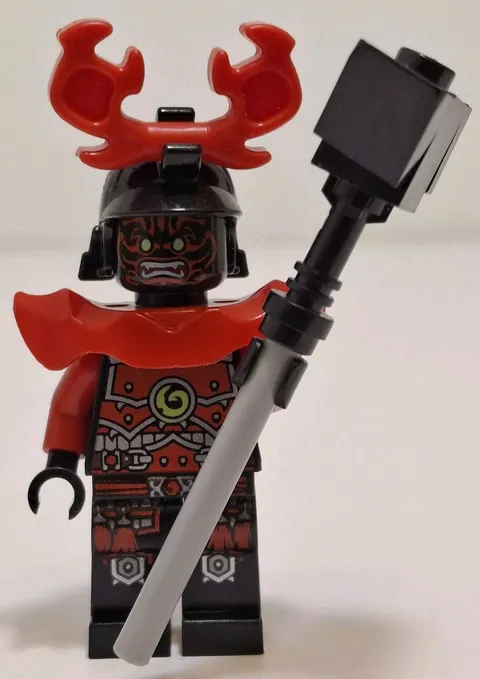 Lego Ninjago Scout Army Warrior Red Face Minifigure njo075 NO CHIN GUARD