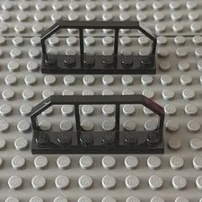 Lego Lot Black 6583 Plate Special 1 x 6 with Train Wagon End Fence (lot of 2)