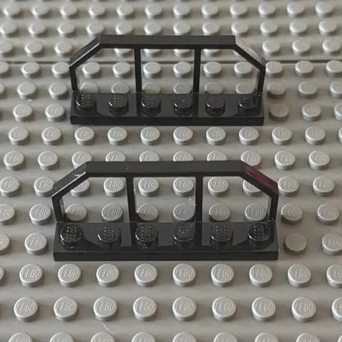 Lego Lot Black 6583 Plate Special 1 x 6 with Train Wagon End Fence (lot of 2)