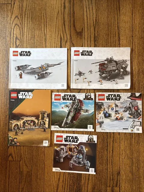 Lot of 6 LEGO STAR WARS Instruction Manuals, No LEGO Pieces 75325 75337 75241 +