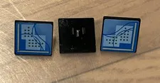 Lego Lot of 3 Road Sign Clip-On 2x2 Squares With Computer Screen Patterns