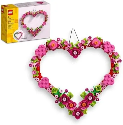 LEGO Heart Ornament Building Toy Set - Fun Arts and Crafts Idea for Girls and