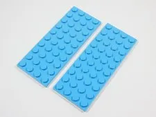 LEGO Lot of 2 Medium Azure 4x8 Plates S6