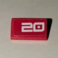LEGO RED Slope 30 1x2x2/3 White 20 Part # 85984pb222 Ninjago Fire Mech Piece