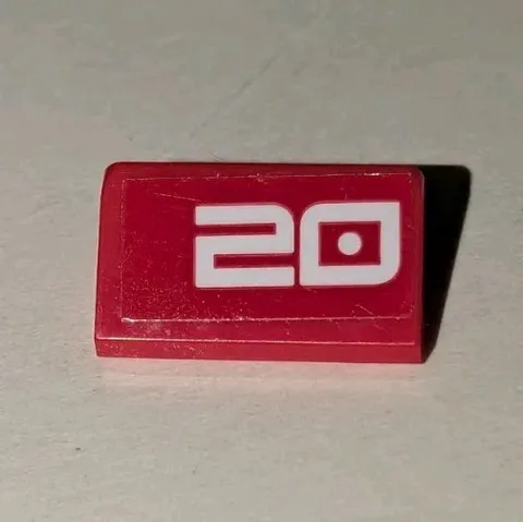 LEGO RED Slope 30 1x2x2/3 White 20 Part # 85984pb222 Ninjago Fire Mech Piece