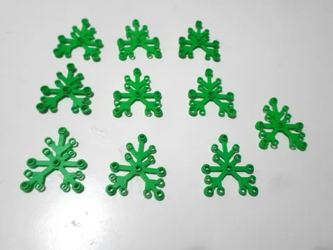 LEGO- #2417-BRIGHT GREEN -PLANT LEAVES 6 x 5 -10 PIECES