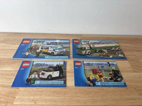 LEGO City Instruction Manuals Booklet Lot Only (7286, 3180, 3177, 8401)