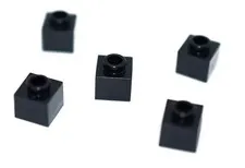 5 LEGO Black 1 x 1 x 2/3 Brick modified open stud short brick 86996 6388352