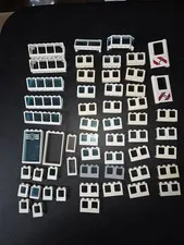 LEGO Bulk lot of 55 White Doors & Window Frames- City Town Space & Others- EUC