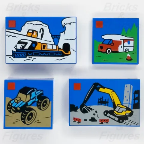 LEGO City Set Box Art Part Tiles Parcel 60402 60454 60420 60470 60500 x 4