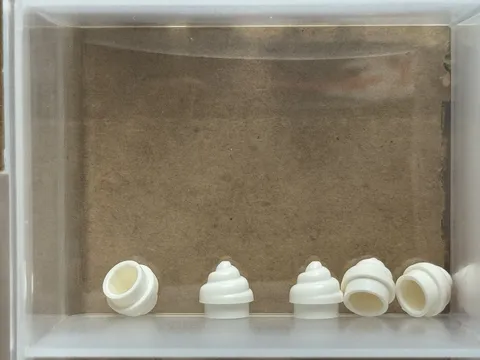 LEGO Parts - White Plate, Round 1 x 1 Horizontal Swirl Twist - No 53119 - QTY 5