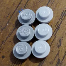 LEGO Round Tile 1x1 Light Gray Plastic Building Piece Parts Lot of 6