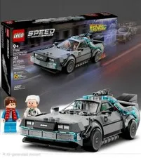 LEGO Speed Champions Time Machine from Back to the Future Building Toy for Kids!