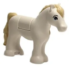 LEGO Friends Pony Horse with Tan Mane & Tail, Sand Blue Eyes Pattern