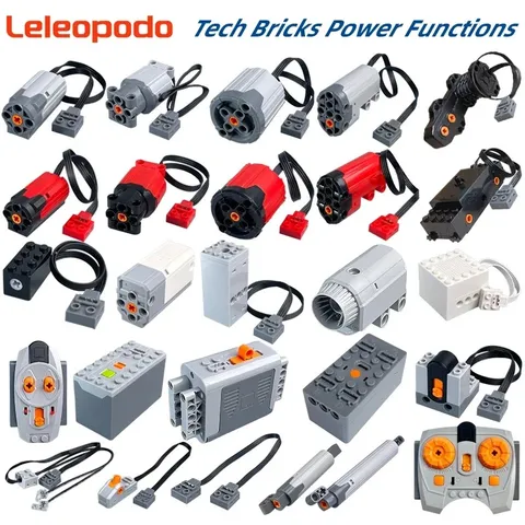 MOC Building Block Power Functions Motor Set - M/L/XL Servo Red