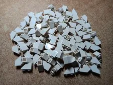 LEGO BULK LOT OF 100 WHITE INVERTED SLOPES BRICKS 45° 2X1 #3665
