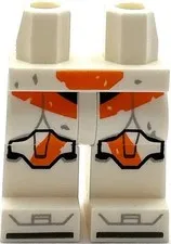 Lego New Minifig White Pants Legs w/ SW Clone Trooper Armor Orange Knee Part