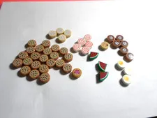 Lego 44 Tiles Round 1 x 1 Cookies / Candy / EGGS/ AND DOG PAWS
