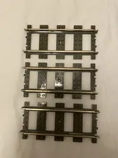 Vintage LEGO 2865 Train Tracks 9V Straight Metal Dark Stone Gray Lot Of 3