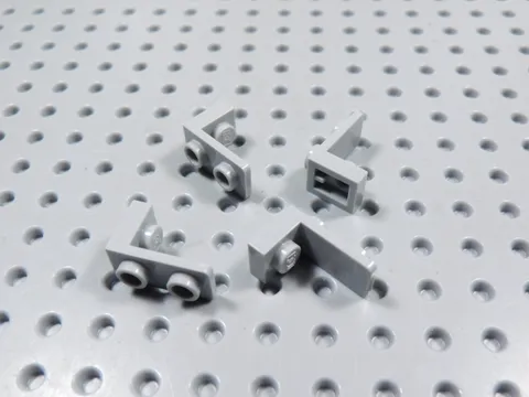 LEGO Lot of 4 Light Bluish Gray 1x1-1x2 Inverted Brackets BC