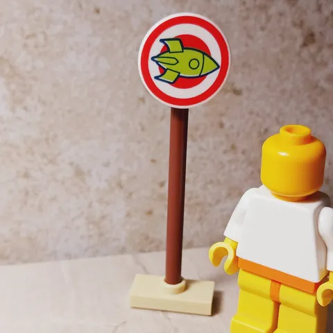 New LEGO Rocket Sign Blast Off Target Day for BEGINNING Stand Included St Sign