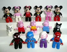 LOT 15 LEGO DUPLO FIGURES MICKEY MINNIE MOUSE PEPPA PIG SPIDERMAN GHOST AMERICA