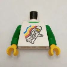 LEGO Classic Space Astronaut Printed Minifigure Torso White Green Yellow 1pc