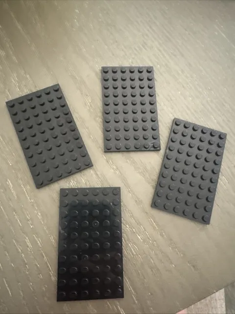 LEGO Plate 6 x 10 (3033) Black 4 Pieces Used