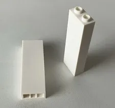 LEGO 2x NEW Brick 1x2x5 Column/Pillar/Wall/Support WHITE #2454