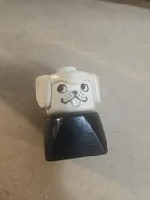 Vintage Lego Duplo Black & White Puppy Dog Pet Older Style Bust Square D17
