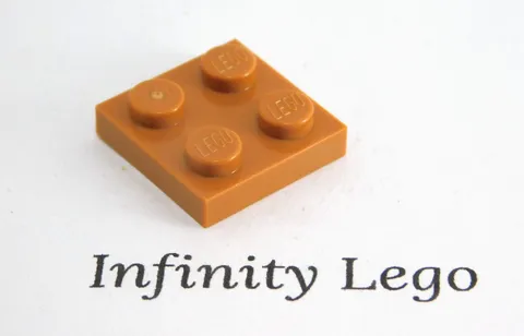 20 LEGO Medium Dark Flesh Plate 2 x 2 (3022) - (20 Pieces)