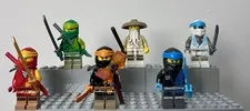 LEGO NINJAGO Core Minifigure Lot of 6 Kai Lloyd Jay Cole Zane Sensei Wu Genuine