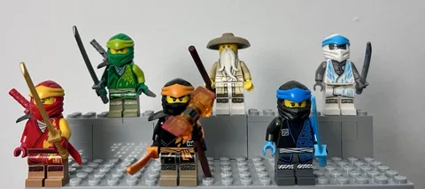 LEGO NINJAGO Core Minifigure Lot of 6 Kai Lloyd Jay Cole Zane Sensei Wu Genuine
