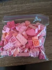 LEGO? RARE PINK COLOR 100+ PIECE LOT VARIOUS SIZES & SHAPES PREOWNED PLEASE READ